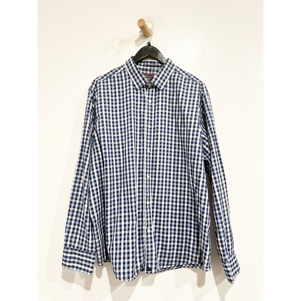 Untuckit Artezin Blue Plaid Button Down Size XXL